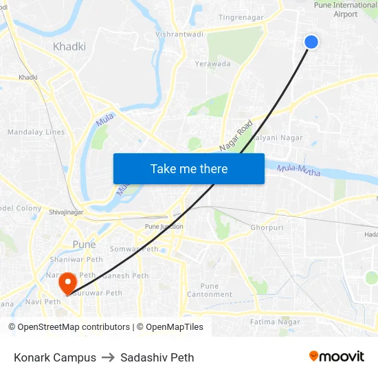 Konark Campus to Sadashiv Peth map