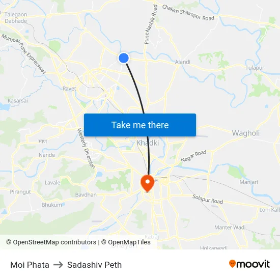 Moi Phata to Sadashiv Peth map