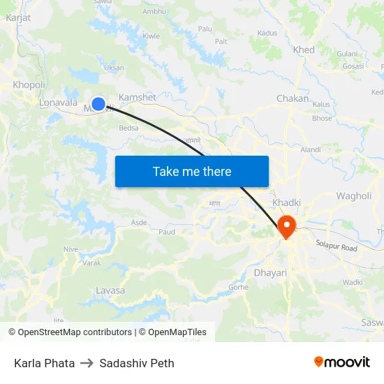 Karla Phata to Sadashiv Peth map