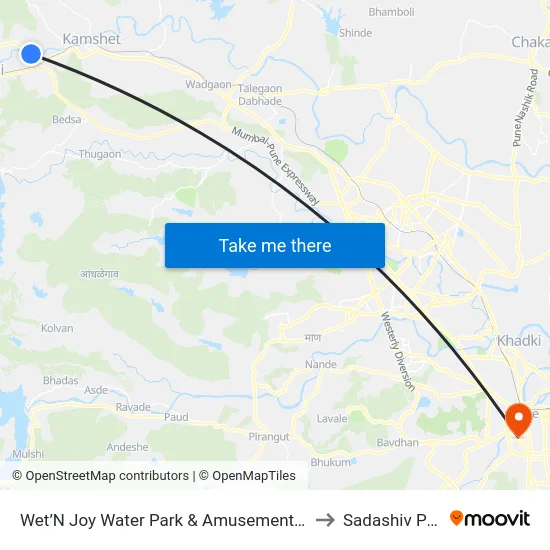 Wet’N Joy Water Park & Amusement Park to Sadashiv Peth map