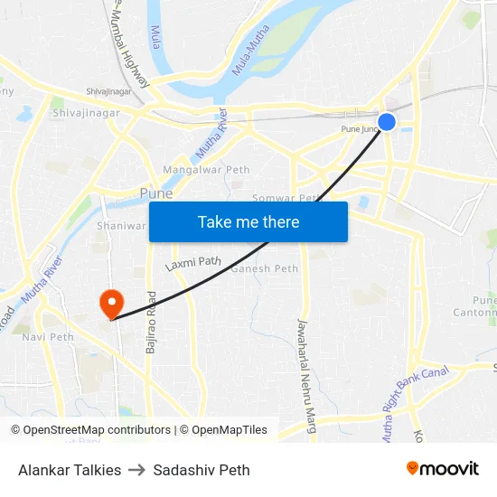 Alankar Talkies to Sadashiv Peth map