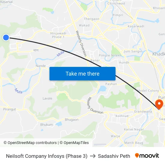 Neilsoft Company Infosys (Phase 3) to Sadashiv Peth map