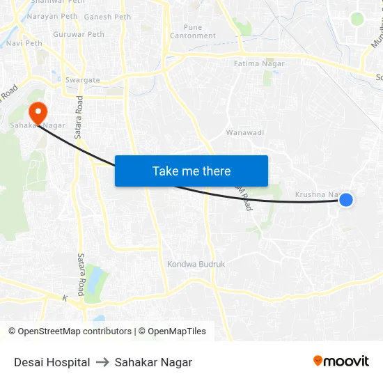 Desai Hospital to Sahakar Nagar map