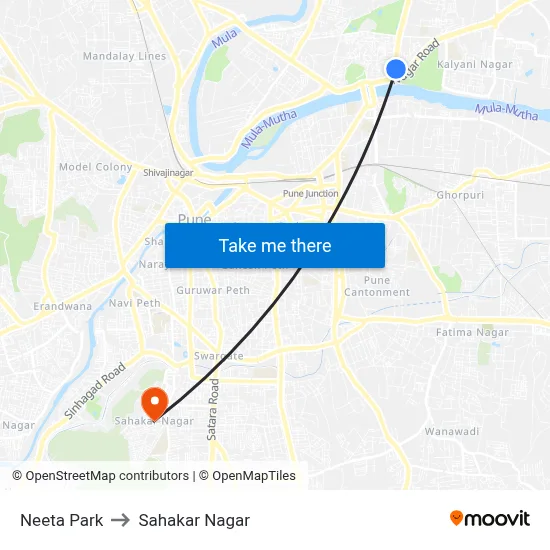 Neeta Park to Sahakar Nagar map