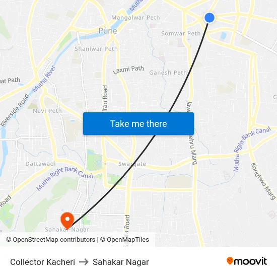 Collector Kacheri to Sahakar Nagar map