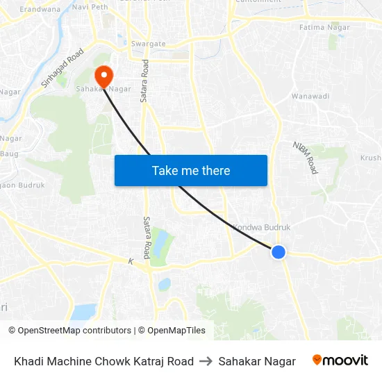 Khadi Machine Chowk Katraj Road to Sahakar Nagar map