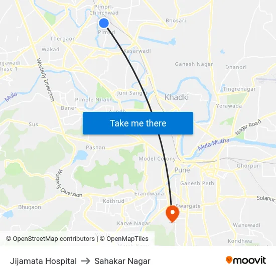Jijamata Hospital to Sahakar Nagar map
