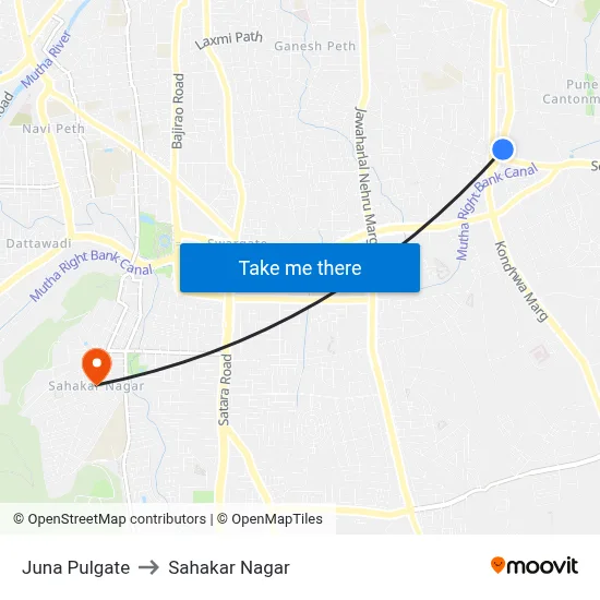 Juna Pulgate to Sahakar Nagar map