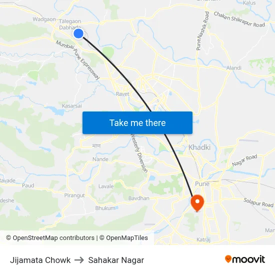 Jijamata Chowk to Sahakar Nagar map