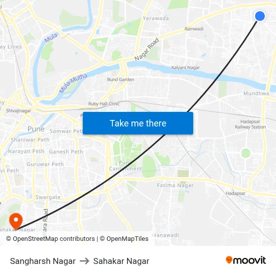 Sangharsh Nagar to Sahakar Nagar map