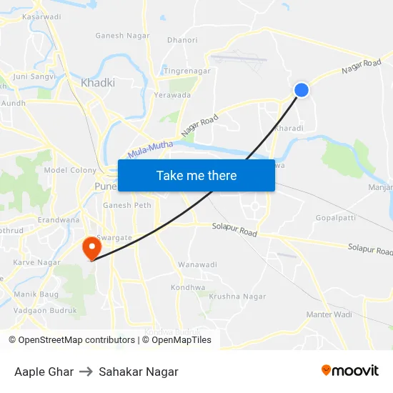 Aaple Ghar to Sahakar Nagar map