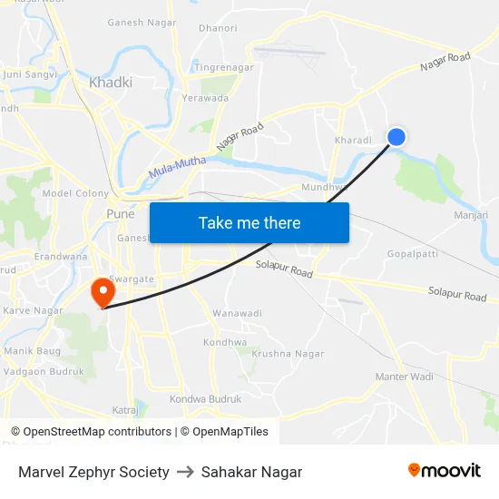 Marvel Zephyr Society to Sahakar Nagar map