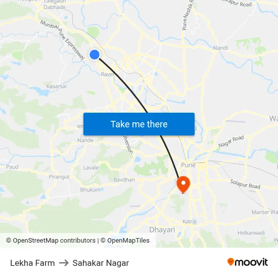 Lekha Farm to Sahakar Nagar map