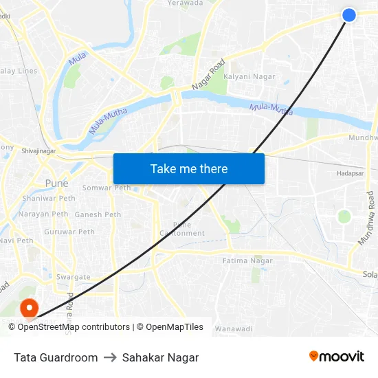 Tata Guardroom to Sahakar Nagar map