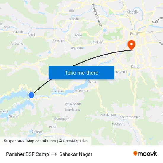 Panshet BSF Camp to Sahakar Nagar map