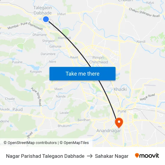 Nagar Parishad Talegaon Dabhade to Sahakar Nagar map