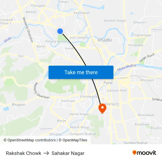 Rakshak Chowk to Sahakar Nagar map