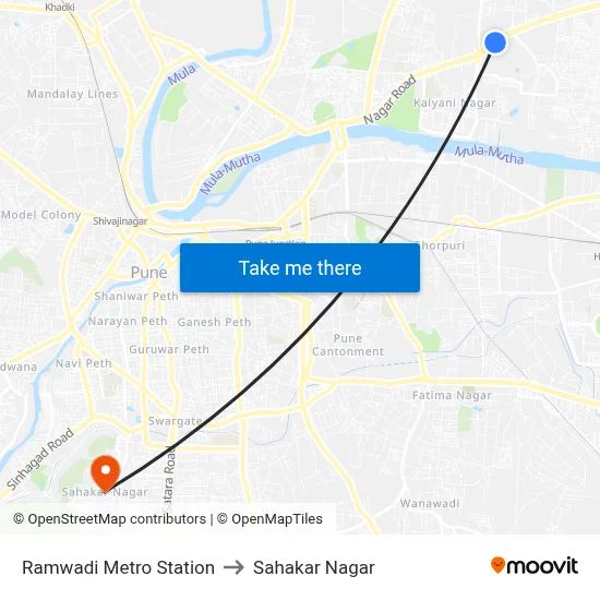 Ramwadi Metro Station to Sahakar Nagar map