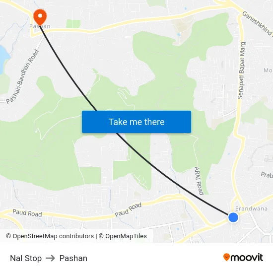 SNDT College to Pashan map