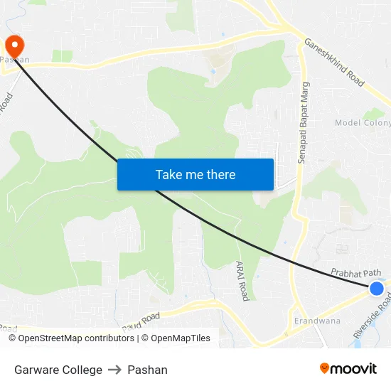 Garware College to Pashan map