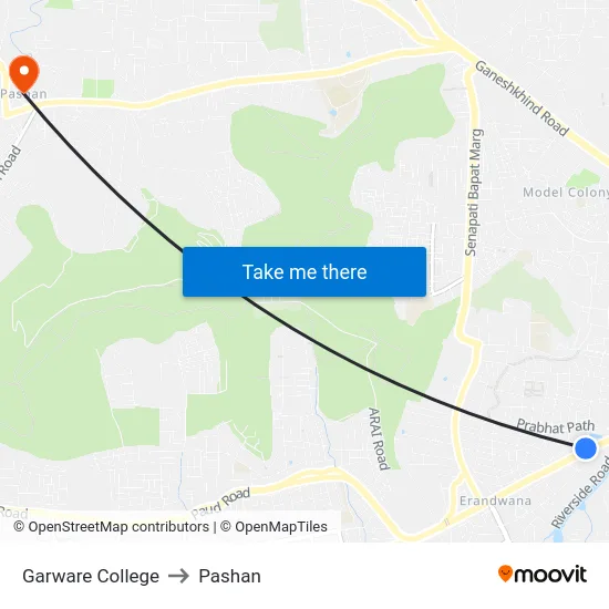 Garware College to Pashan map