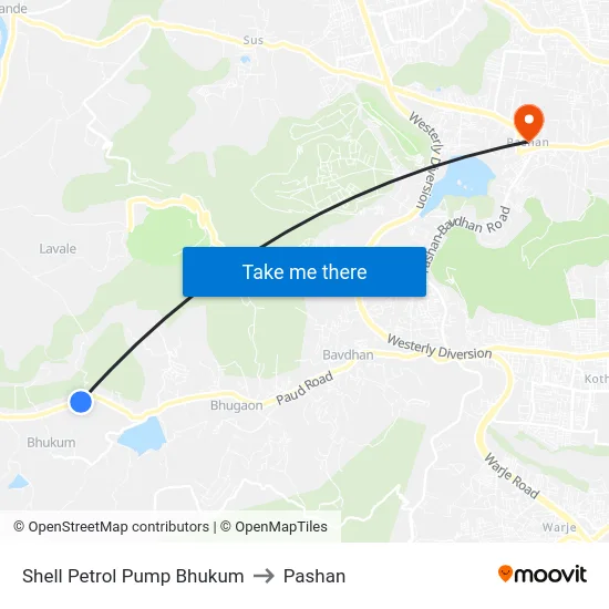 Shell Petrol Pump Bhukum to Pashan map