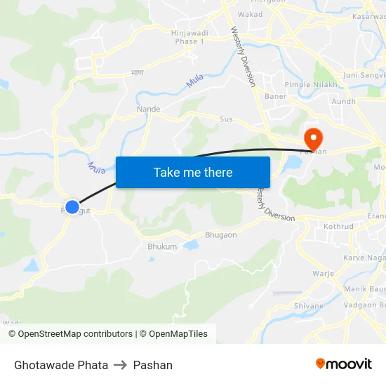 Ghotawade Phata to Pashan map