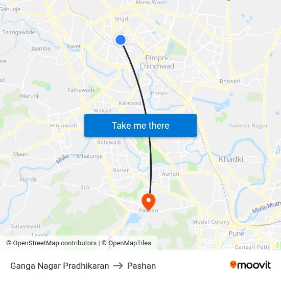 Ganga Nagar Pradhikaran to Pashan map