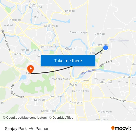 Sanjay Park to Pashan map