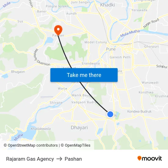 Rajaram Gas Agency to Pashan map