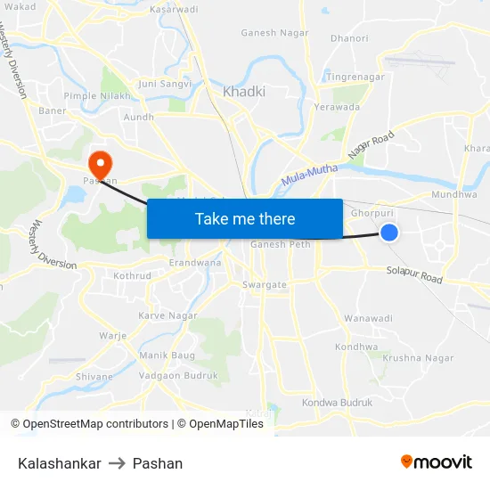 Kalashankar to Pashan map