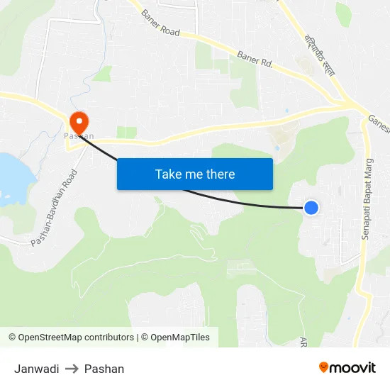 Janwadi to Pashan map