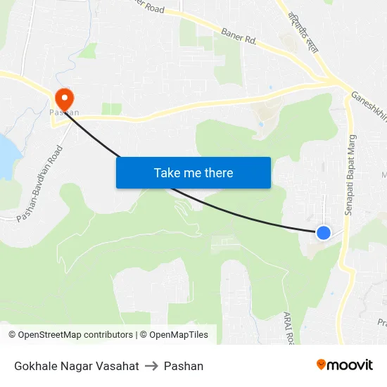 Gokhale Nagar Vasahat to Pashan map