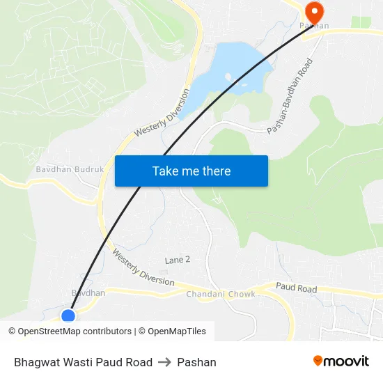 Bhagwat Wasti Paud Road to Pashan map