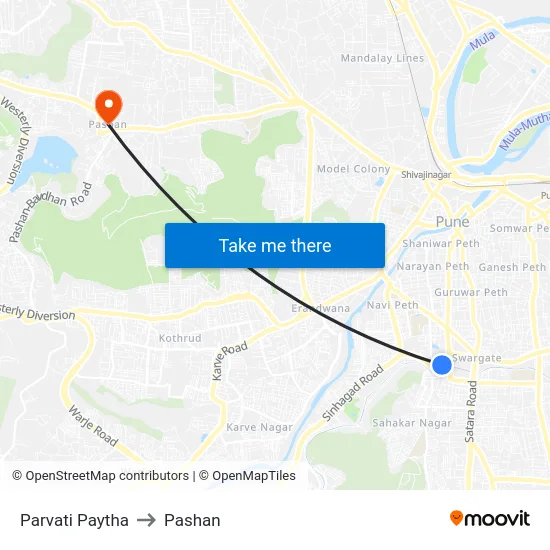 Parvati Paytha to Pashan map