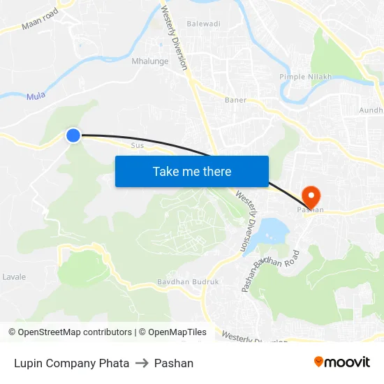 Lupin Company Phata to Pashan map