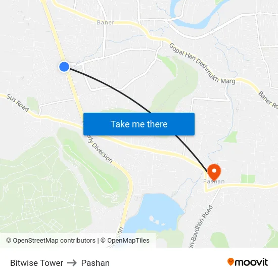 Bitwise Tower to Pashan map