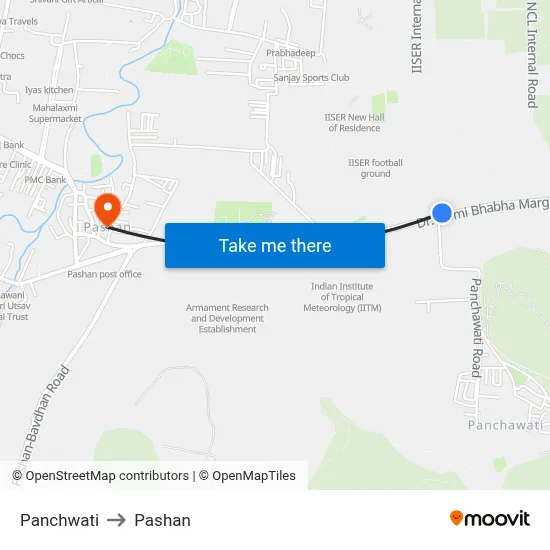Panchwati to Pashan map