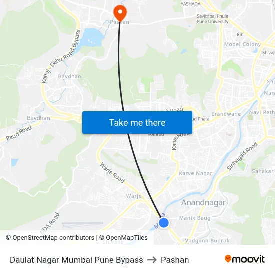 Daulat Nagar Mumbai Pune Bypass to Pashan map