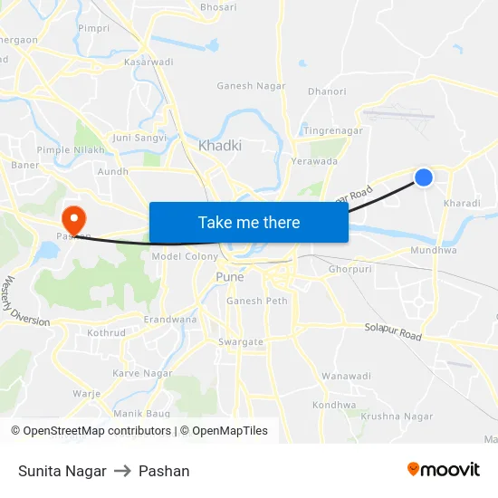 Sunita Nagar to Pashan map