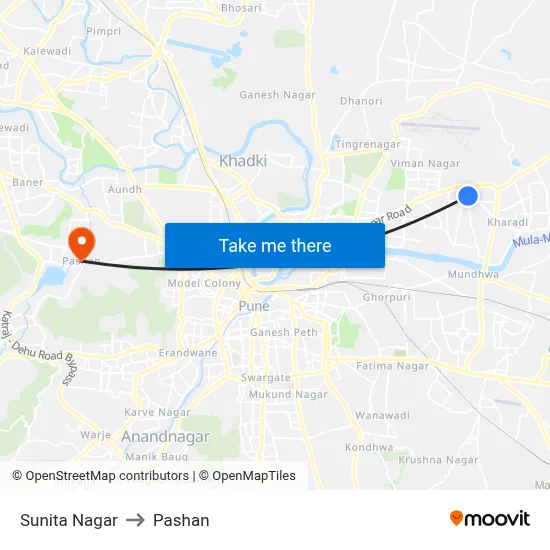 Sunita Nagar to Pashan map