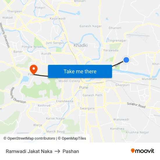 Ramwadi Jakat Naka to Pashan map