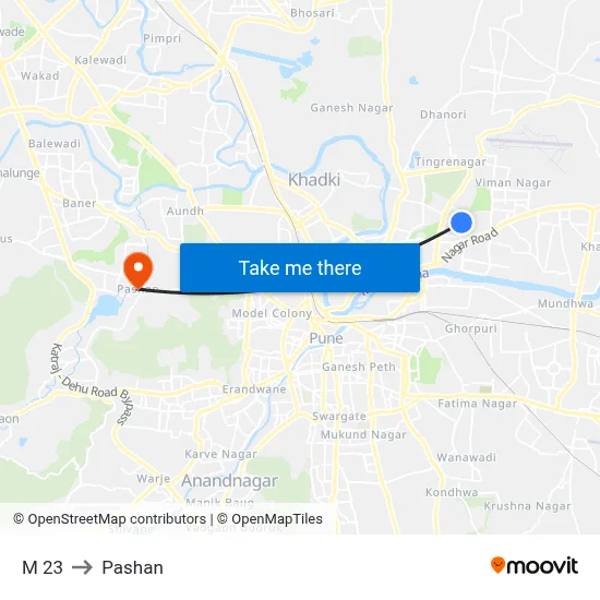 M 23 to Pashan map