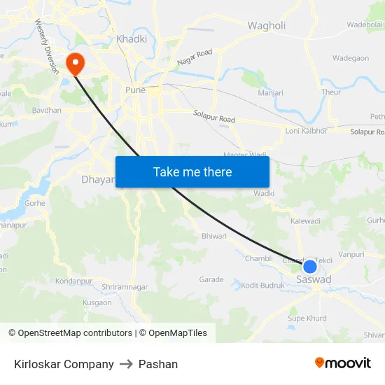 Kirloskar Company to Pashan map