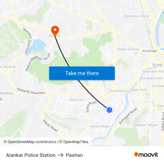 Alankar Police Station to Pashan map