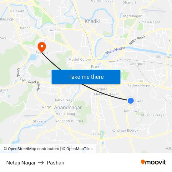 Netaji Nagar to Pashan map