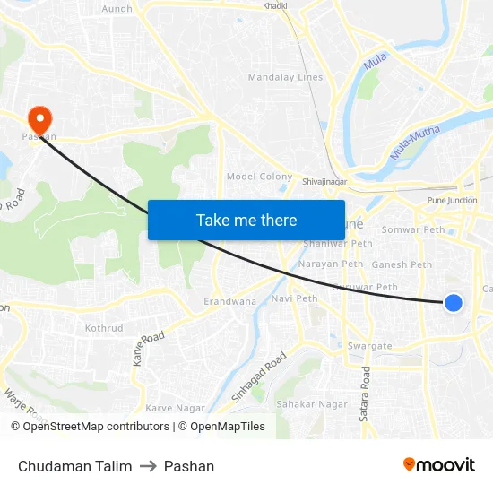 Chudaman Talim to Pashan map