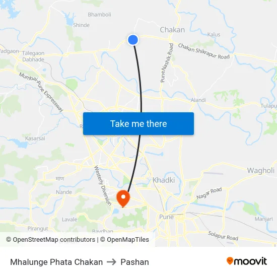 Mhalunge Phata Chakan to Pashan map