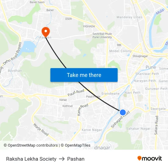 Raksha Lekha Society to Pashan map