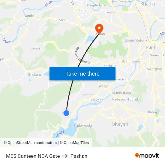 MES Canteen NDA Gate to Pashan map